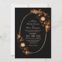 Moody Black com Casamento Floral Laranja Queimado
