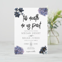 Convite Moody Black Floral Till Death Do Us Part Wedding