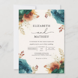 Convite Moody Bloom Floral Wedding