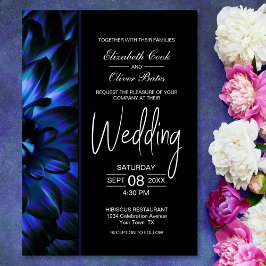Convite Moody Blue Floral Wedding