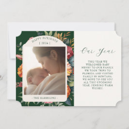 Convite Moody Botanation Year In Review Holiday Card (Ano