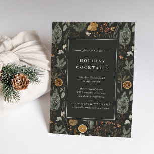 Convite Moody Botanay Holiday Cocktail Party