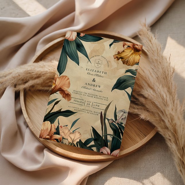 Convite Moody Copper Botanical Wedding (Criador carregado)
