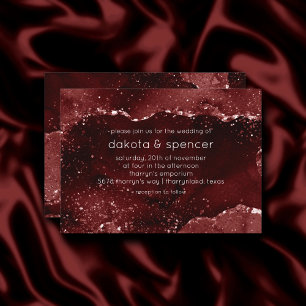 Convite Moody Crimson Agate Dark Blood Red Jewel Tone