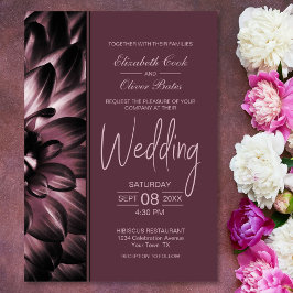 Convite Moody Dusty Rosa Floral Wedding