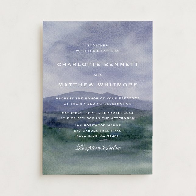 Convite Moody Mountain Landscape Wedding Invitation (Criador carregado)