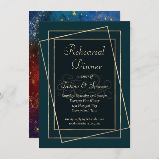 Convite Moody Ombre | Janto de ensaio de tonalidade de joi (Frente/Verso)