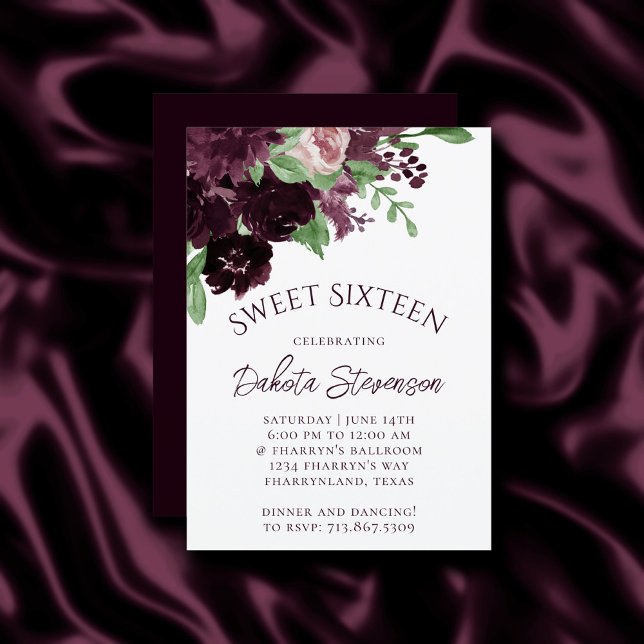 Convite Moody Passions | Aniversário do vinho Roxo Dramáti (Criador carregado)