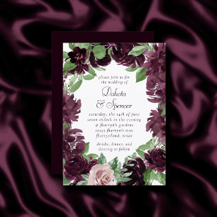 Convite Moody Passions Rosa De Vinho Roxo Dramático