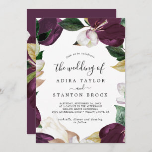 Convite Moody Purple Bloomia O Casamento De