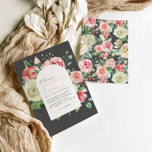 Convite Moody Rose Casamento de Flores Românticas de Pri