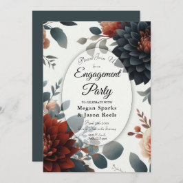 Convite Moody Rustic Fall Florals Festa de noivado