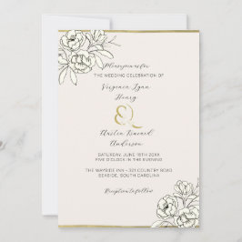 Convite Moody Smoked Dourado Ampersand (vertical)