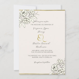 Convite Moody Smoked Dourado Ampersand (vertical)