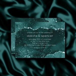 Convite Moody Teal Agate Gorgee Rich Jewel Tone Green