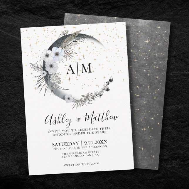 Convite Moon Celestial Wedding (Moon Celestial Wedding Invitation)