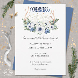 Convite Moon Crystals Flores Boho Casamento Metafísico