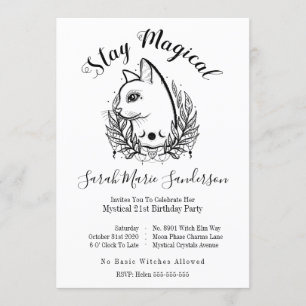 Convite Moonfase do Dia das Bruxas Místico de aniversári