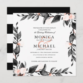 Convite Moonlight Bloom | Casamento botânico moderno