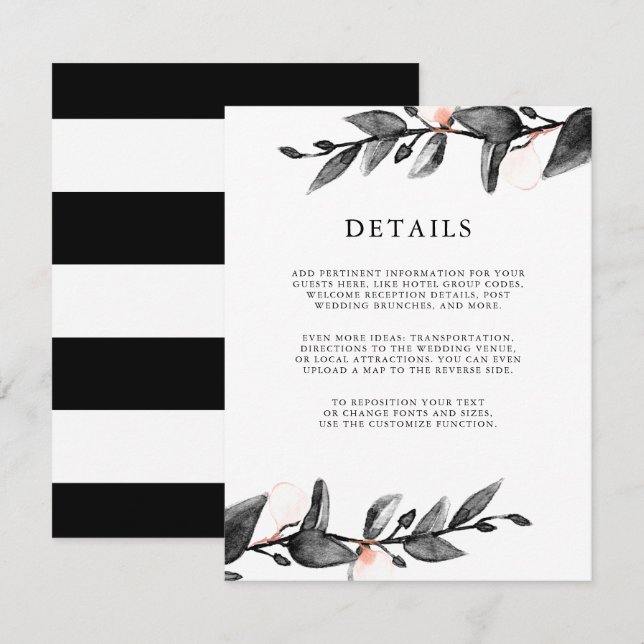 Convite Moonlight Bloom | cercado para convidados de casam (Frente/Verso)