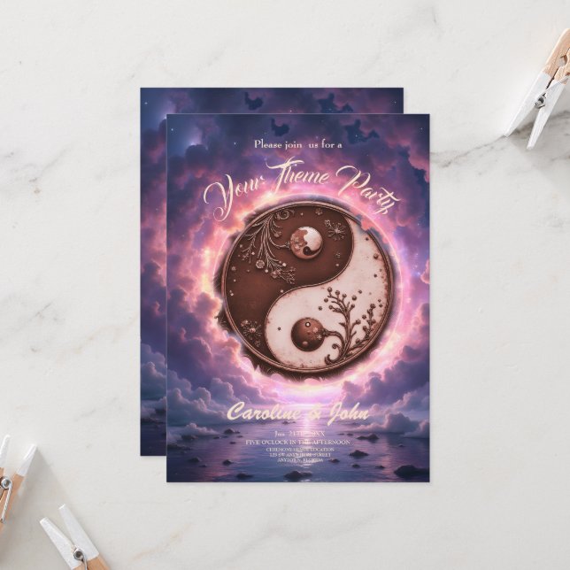 Convite Moonlit Balance – Yin Yang of Eternal Light.  (Frente/Verso In Situ)