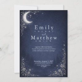 Convite Moonlit Grove Celestial Woodland Wedding