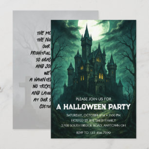 Convite Moonlit Haunted Castle Halloween