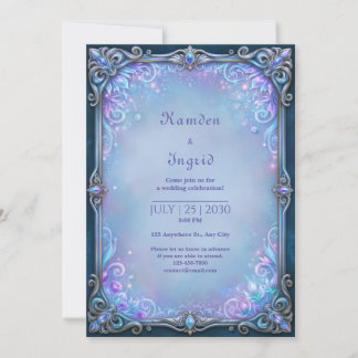 Convite Moonlit Lilac Crystal Filigree Wedding