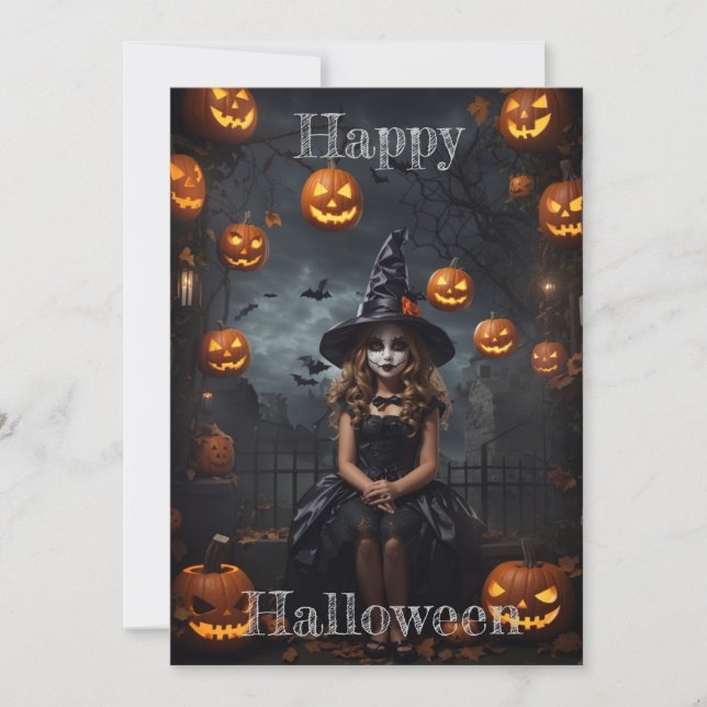 Convite Moonlit Mascarada: Um Caso De Halloween Encantador (Frente)