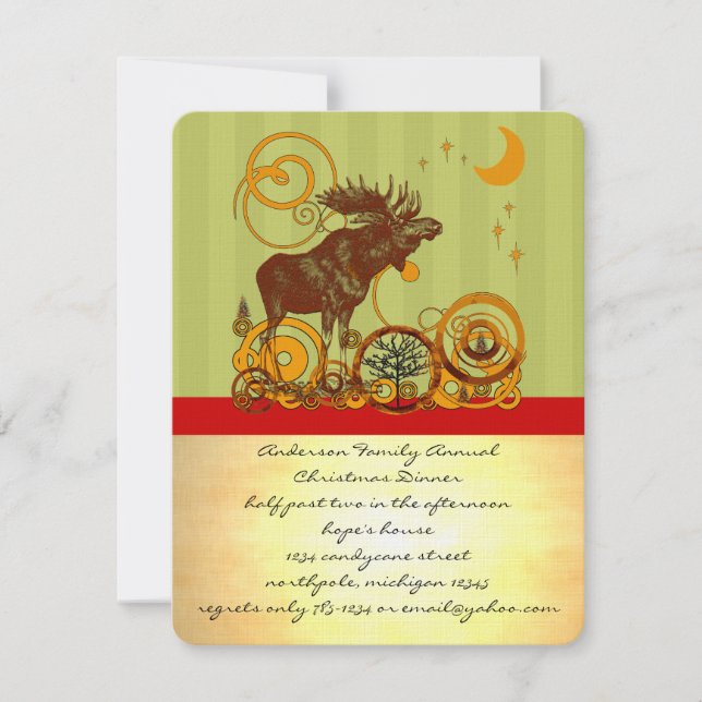 Convite Moose Christmas (Frente)