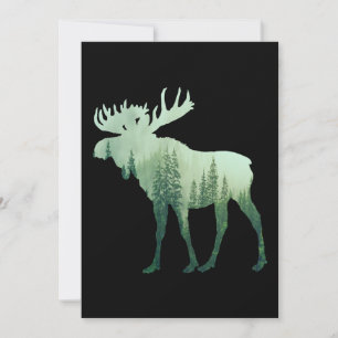 Convite Moose Deer E Floresta Natureza