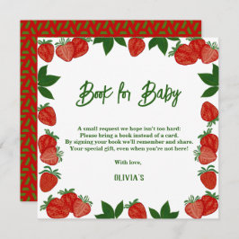 Convite Morango Berry Fruta doce Doce doçura bebê