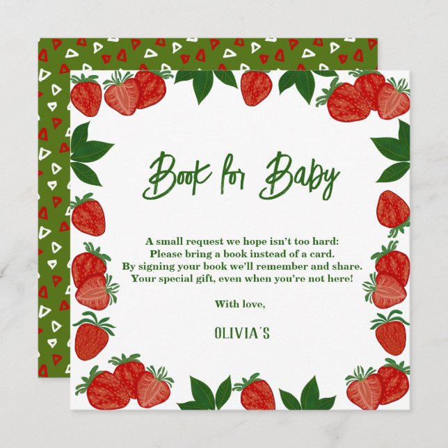 Convite Morango Berry Fruta doce Donativo Fresco (Frente/Verso)