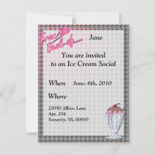 Convite Morango Chocolate Sundae Modelo