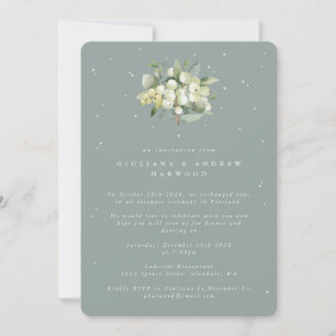 Convite Morango de Neve Azul+Recepção de casamento Eucalyp
