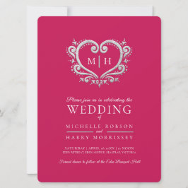 Convite Morango de prata vermelho e branco