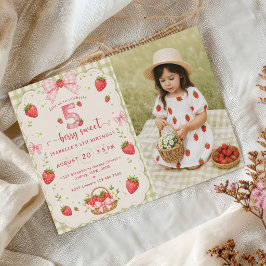 Convite Morango Doce Aniversário de 5 anos