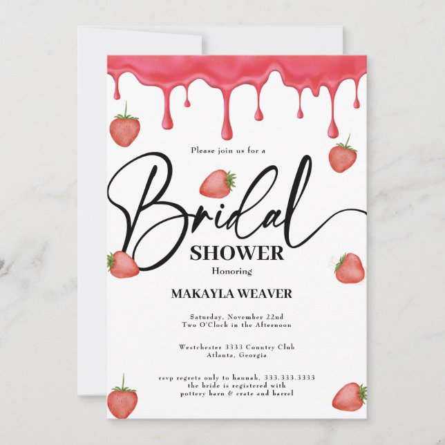 Convite morango é mais Chá de panela (Frente)