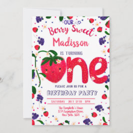 Convite Morango Primeiro Aniversário