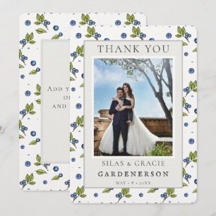 Convite Morangos Azuis Casa de Campo Obrigado Casamento