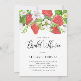 Convite Morangos Chá de panela Botânico
