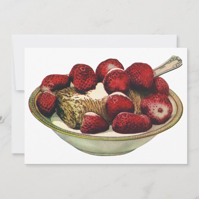 Convite Morangos Comidas saudáveis (Frente)