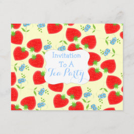 Convite Morangos e Tema do Partido do Chá de Cream