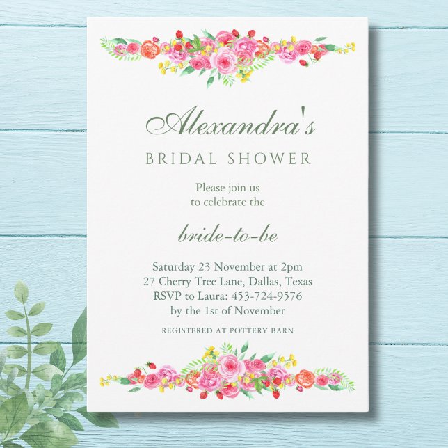 Convite Morangos Rosa Esbranquiçados e Chá de panela de Pe (Criador carregado)