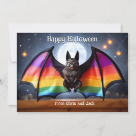 Convite 🎃🌈Morcego da Lua Arco-íris LGBT