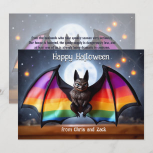 Convite 🎃🌈Morcego da Lua Arco-íris LGBT