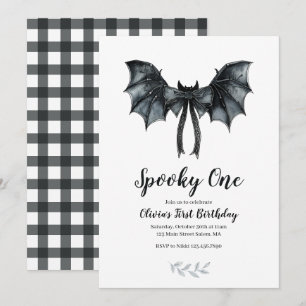 Convite Morcego de Halloween Arco Assustador Primeiro Aniv