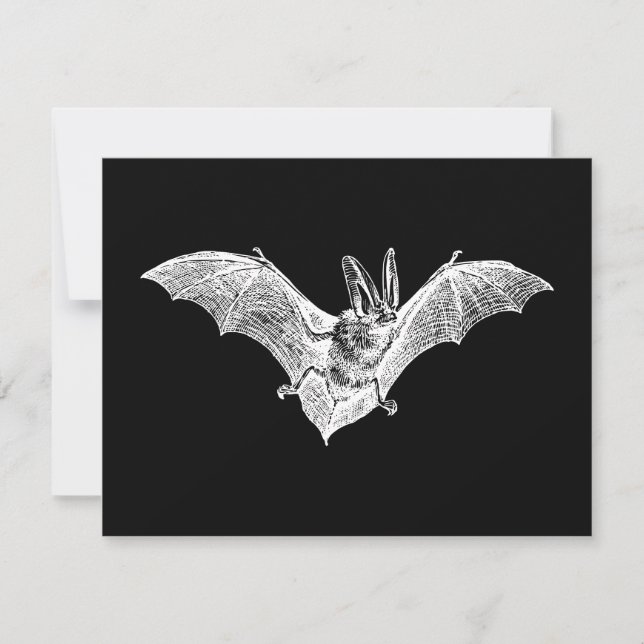 Convite Morcego Gótico Vampiro Vintage (Frente)