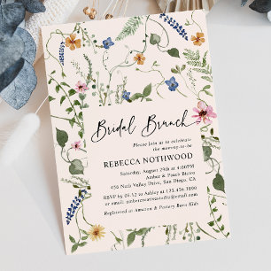 Convite Mordern Boho Wildflower Bridal BrunChá
