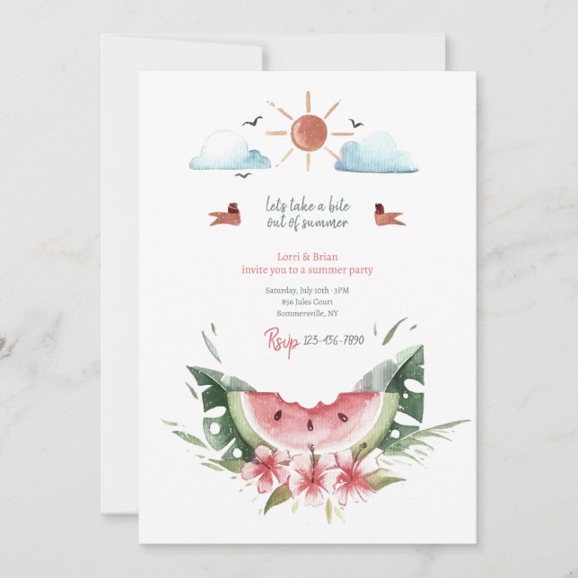 Convite Mordida no Verão (Frente)